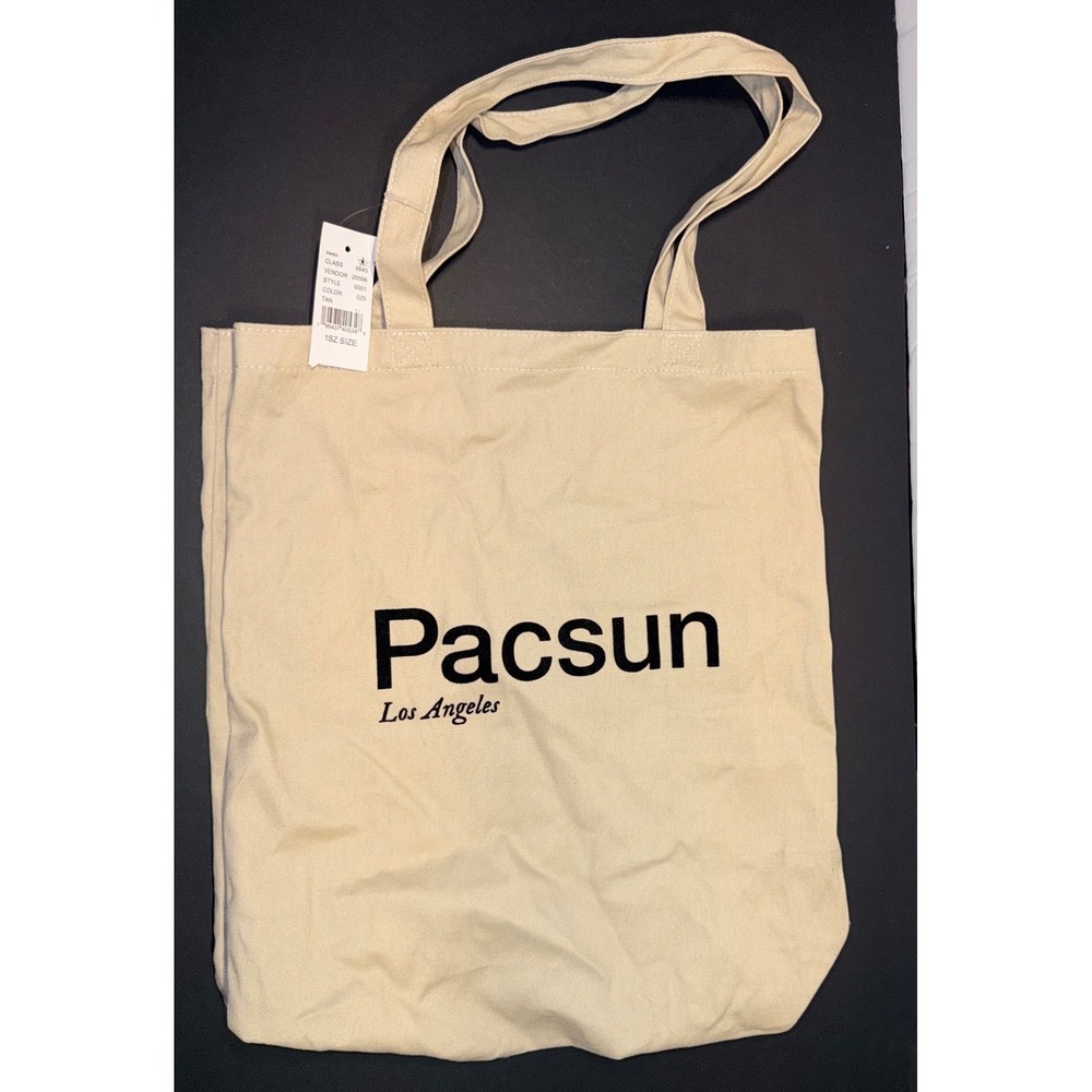 Pacsun Los Angeles Canvas Tote Bag Tan Logo Shopper NWT